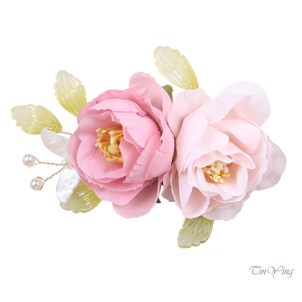 Kẹp tóc lụa GETNOIVAS hình hoa phong cách Trung Quốc thời trang cho bé gái