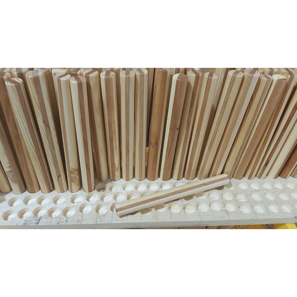 Cán lăn bột gỗ decor phối màu (2,5 x 26 cm)