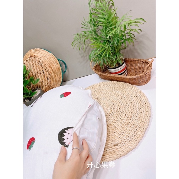 Gối chống chào ngược vải xô Muslin cao cấp oganic Himom cho bé