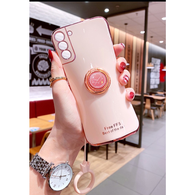 Ốp Điện Thoại Có Vòng Đỡ Nam Châm Lấp Lánh Sang Trọng Cho Samsung Galaxy S22 Ultra M52 S22 Plus A13 S22+ 5G S21 FE A03