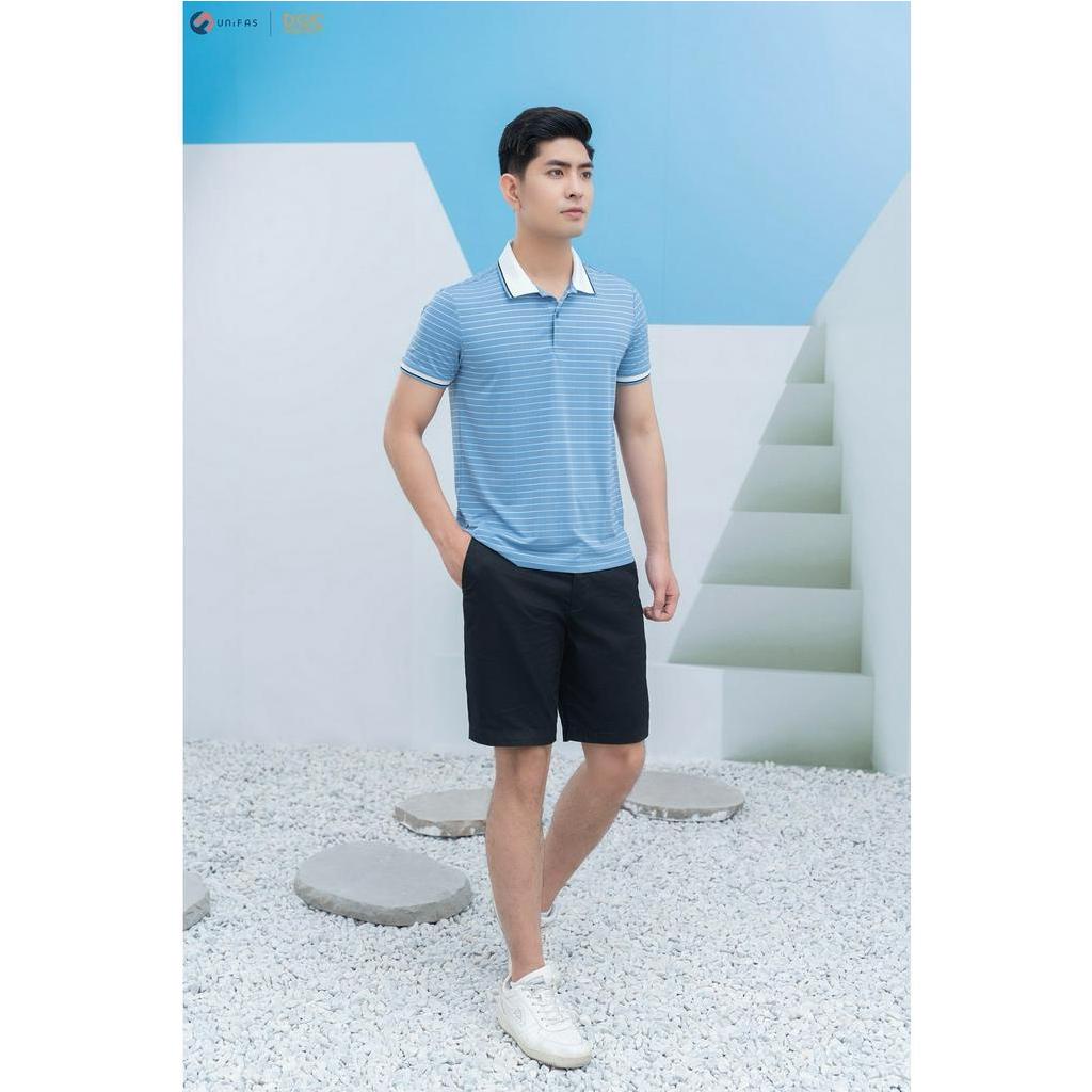 Áo Polo ngắn tay kẻ ngang DGC - SAPBC09M dáng suông, ít nhăn, thoáng khí, có co giãn nhẹ
