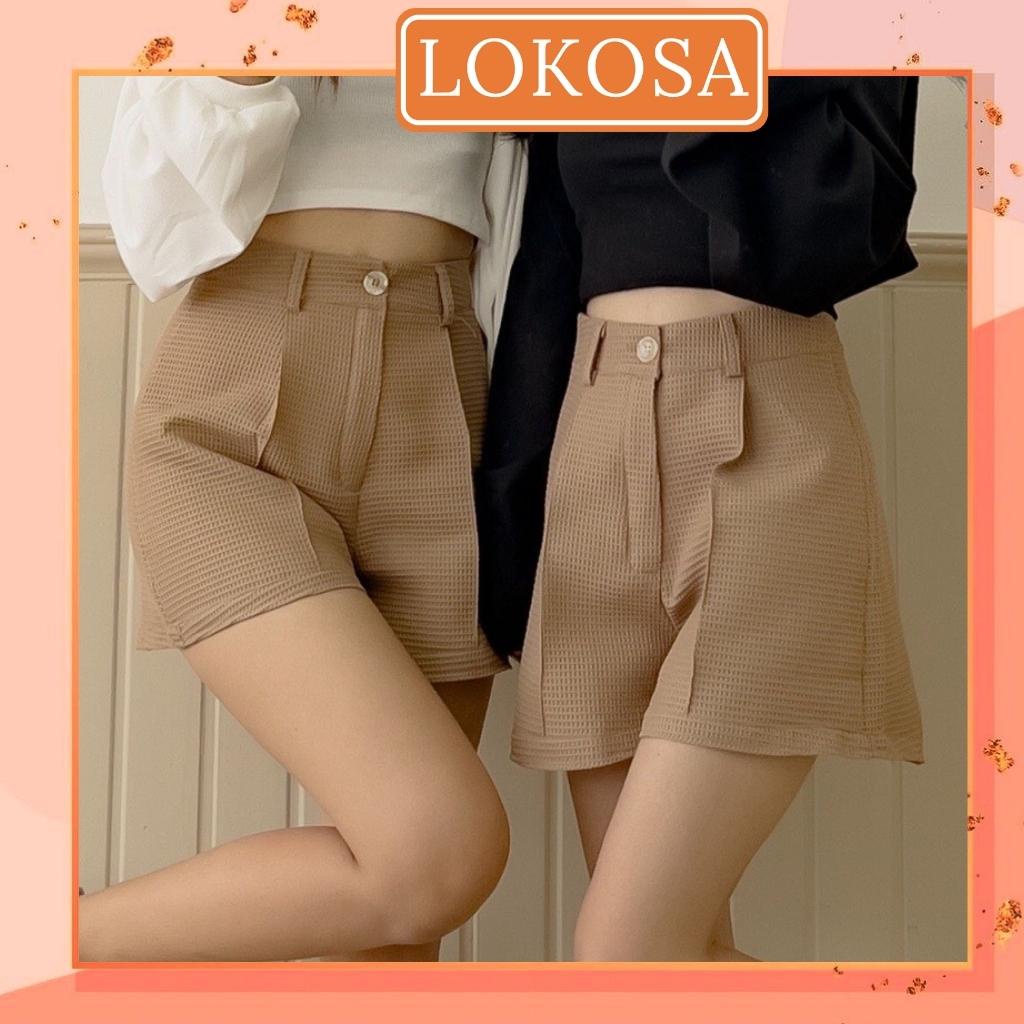 Quần Ống Rộng Nữ LOKOSA Thiết Kế Lưng Cao Phong Cách Hàn Quốc Có Rút Mặc Ở Nhà Thể Thao Năng Động QD008