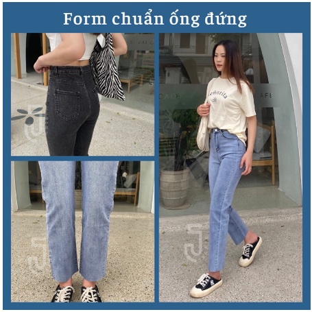 [BEST CHOICE] Quần Jeans BAGGY Uniex Quần Jean Nữ Co Giãn Quần Bò Ống Đứng Lưng Cao Vải Co Giãn -KOREA STYLE 2022
