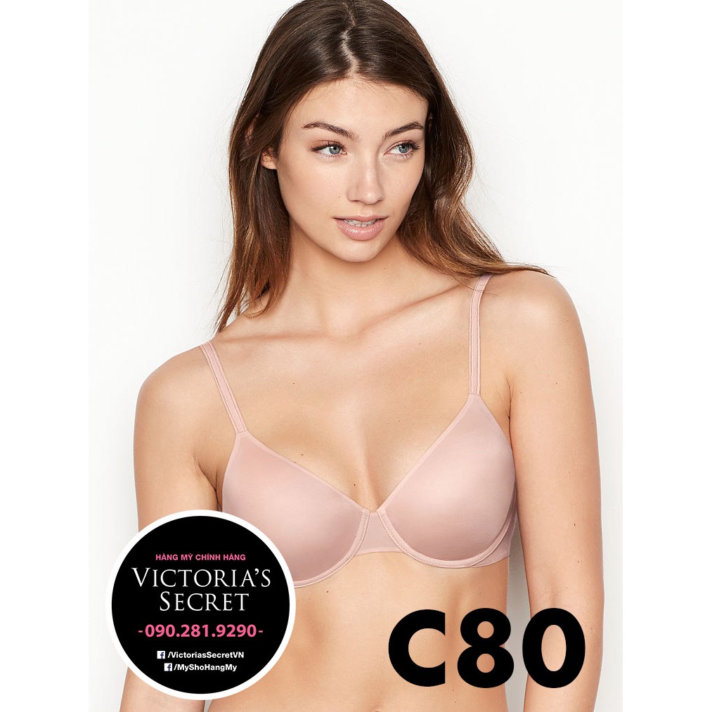(Bill Mỹ) 36C, C80 - Áo lót hồng quả to (46), không mút, Body by Victoria, Soft Blush - Victoria's Secret