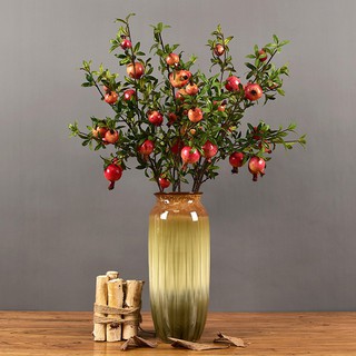 Cành Lựu 95cm Có 6 Quả Lựu Khô Có Lá, Lựu Trang Trí Nhà, Lựu Phong Thủy, Cành Lựu 8 Quả, Lựu Decor