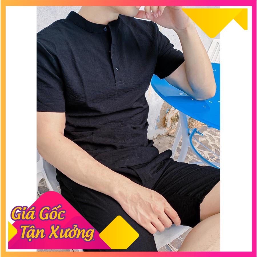 Đồ bộ đũi nam cổ tàu chất vải đũi thái. chất vải dày mịn. chất mát nhẹ như không