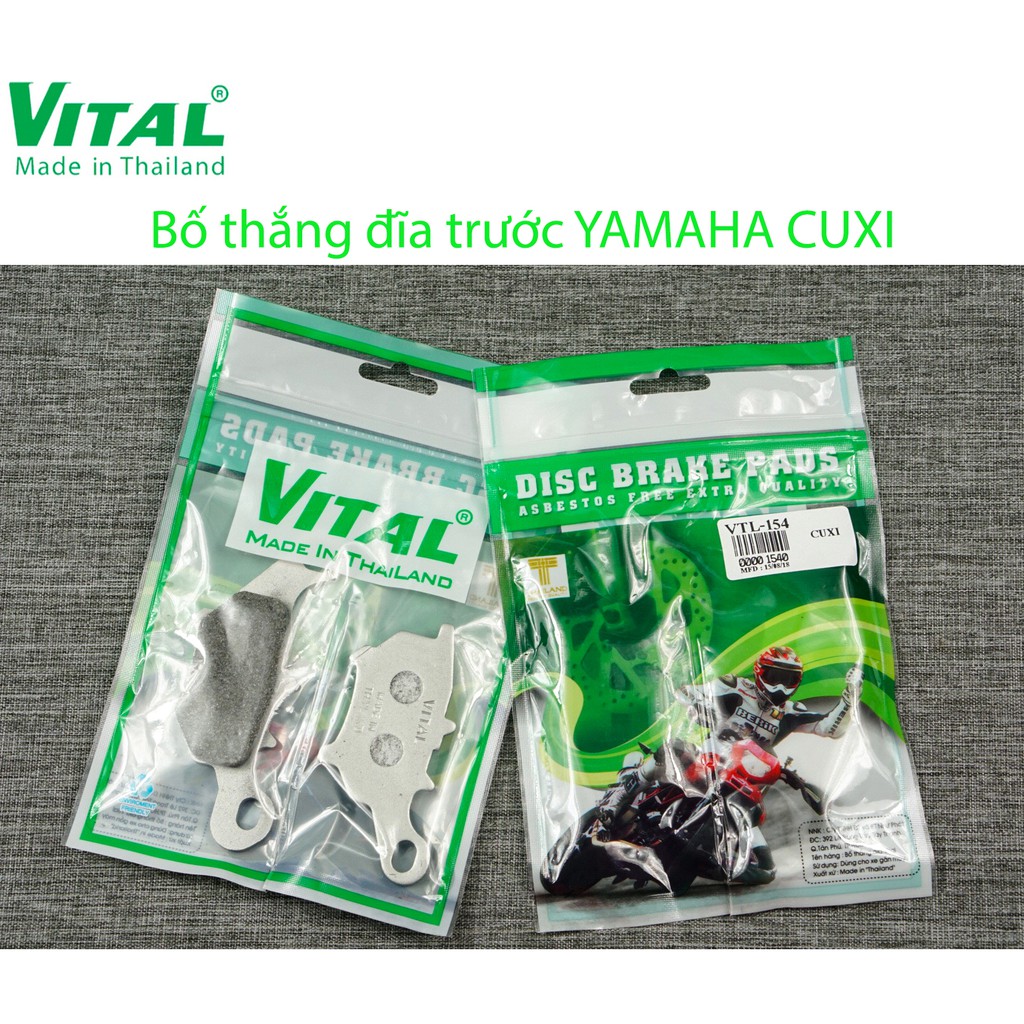 Bố Thắng trước + sau CUXI hiệu VITAL - Má phanh xe máy, bố thắng đĩa VITAL chính hãng Thái lan