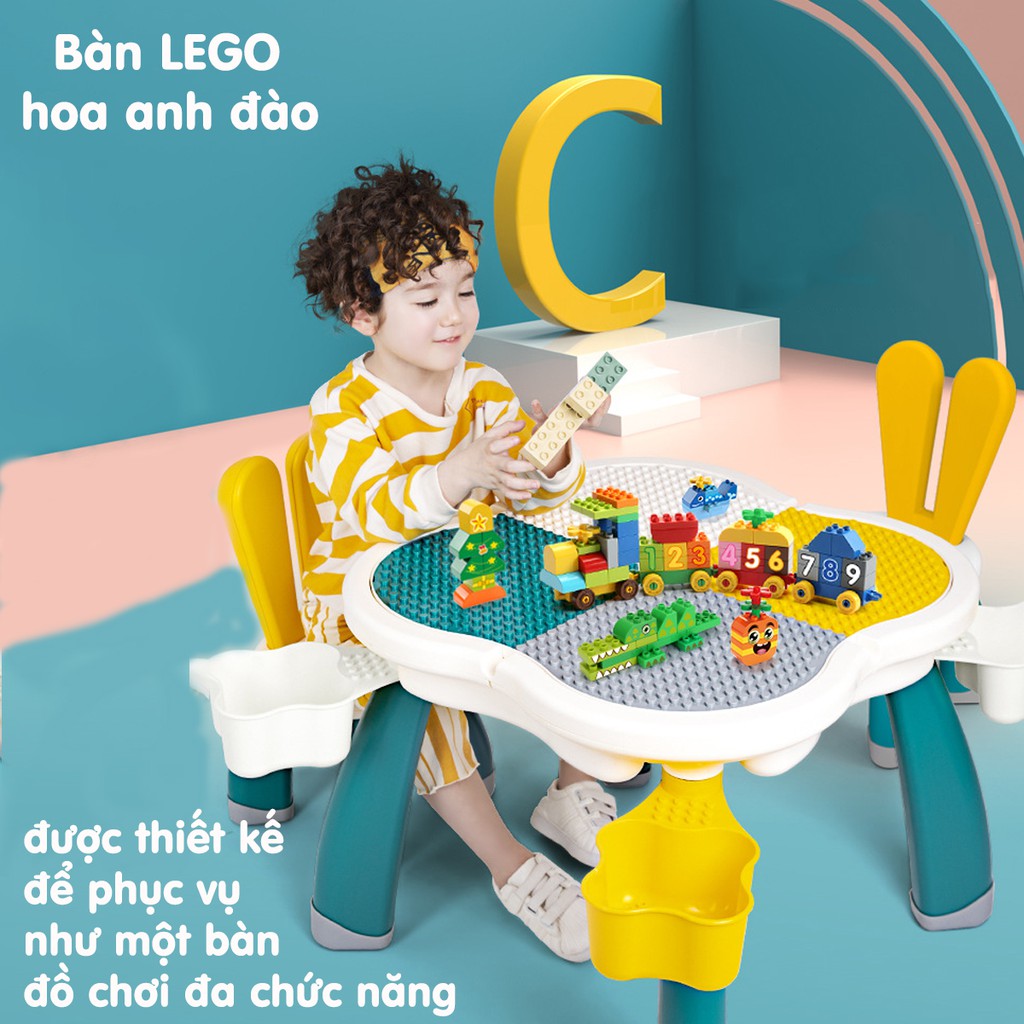 Bộ bàn ghế Lego hoa anh đào 3 in 1  thiết kế đa năng 3 in 1 tặng kèm 85 chi tiết bao gồm 1 bàn và 1 ghế