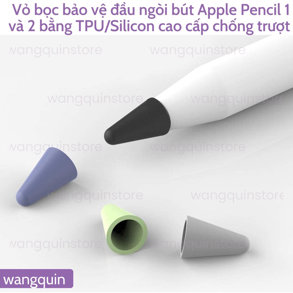 Bộ bọc ngòi Pencil 1 Pencil 2 Vỏ bảo vệ đầu ngòi bút cao cấp đủ màu bằng TPU silicone cao cấp chống trượt siêu mượt