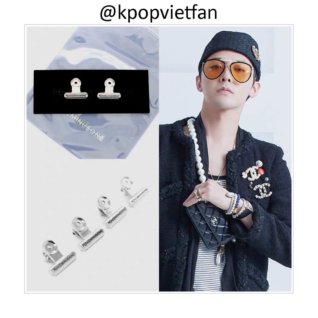 Trâm cài áo pmo bulldog clip pin set kẹp peaceminusone giống GDRAGON mẫu mới nhất