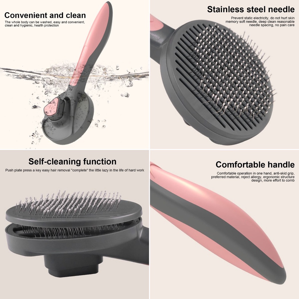 Lược chải lông thú cưng tự động chống trượt cao cấp nhiều màu tùy chọn