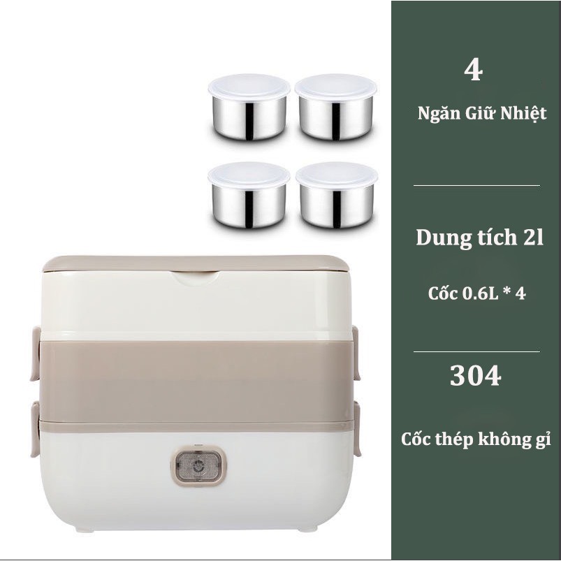 [Tặng Silicon] Hộp Đựng Cơm Giữ Nhiệt Tự Động Nấu Chín và Hâm Nóng Thức Ăn Hộp Giữ Nhiệt Đa Năng