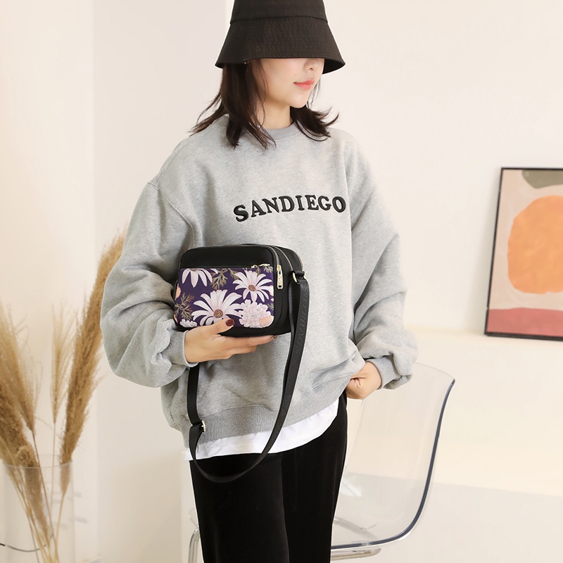 Túi Đeo Chéo Vuông Nhỏ Nhiều Ngăn Chống Nước Thời Trang Phong Cách Mới