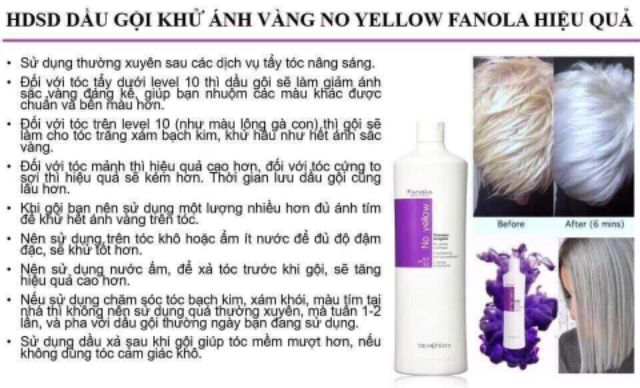 Gội Tím khử ánh vàng,tóc bạch kim fanola chai triết 100ml , 250ml, 350ml và 1000ml