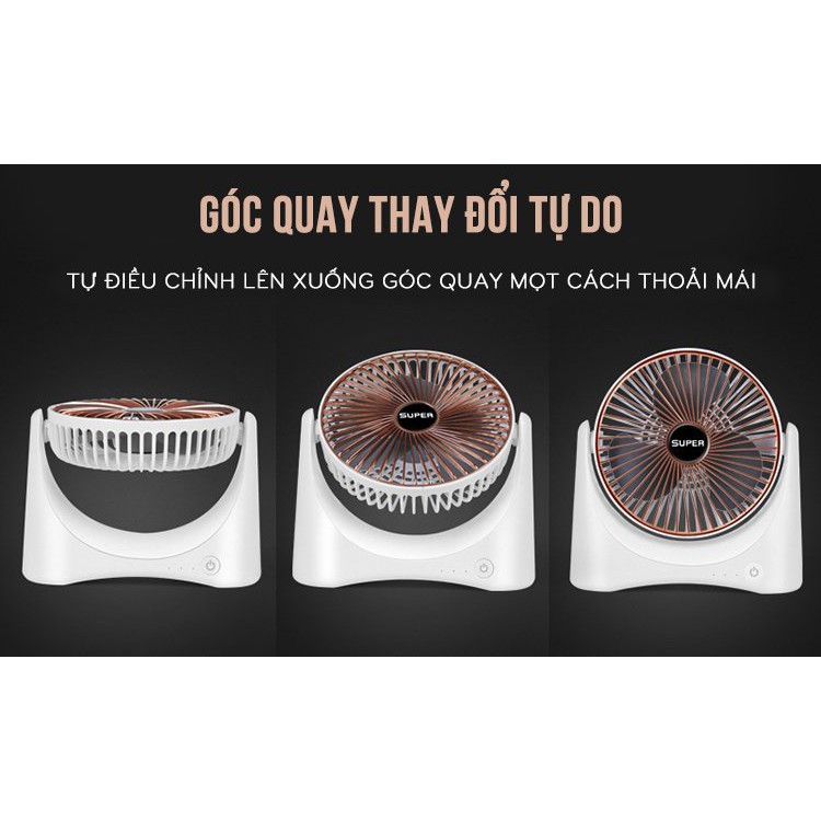 [PIN CHẠY 4-5 GIỜ] QUẠT USB TÍCH ĐIỆN SUPER FAN - 3 Chế Độ Gió Mạnh Mẽ  - BẢO HÀNH 1 ĐỔI 1 | BigBuy360 - bigbuy360.vn