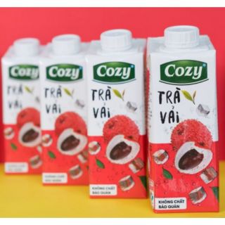 ( BÁN LẺ ) Lốc 4 hộp trà COZY Vải 225ml