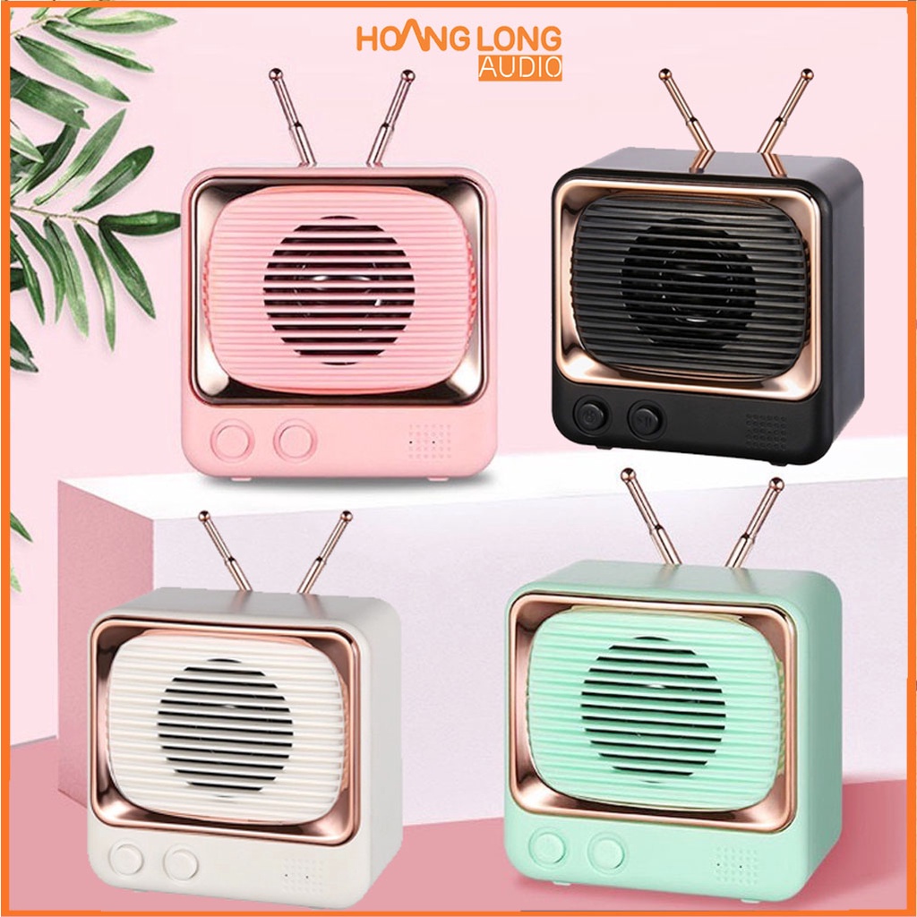 Loa bluetooth mini DW02 hình tivi dễ thương, hỗ trợ khe thẻ nhớ âm trong vang