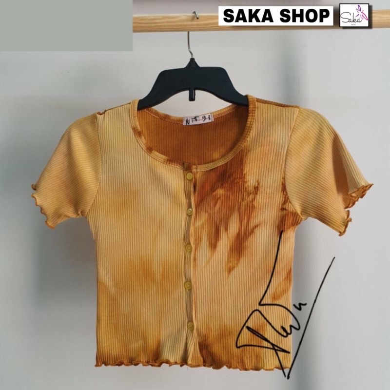 Áo croptop nữ loang màu nữ nhiều màu