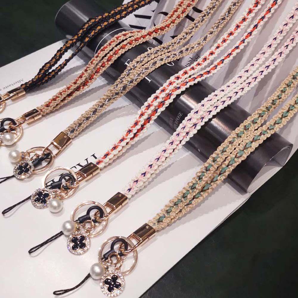 Dây Đeo Điện Thoại / Thẻ ID Bằng Len Bện Phong Cách Vintage