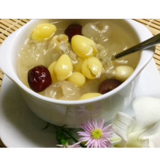 Bạch quả + táo đỏ + nấm tuyết + hạt sen