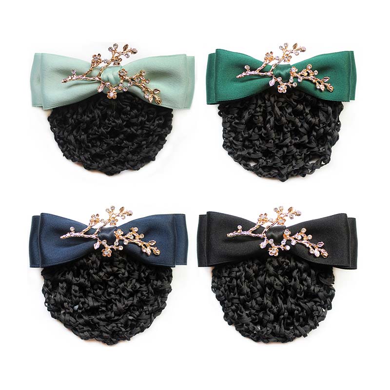 Kẹp lưới búi tóc đính đá có thể tháo rời phong cách Pháp cho nữ