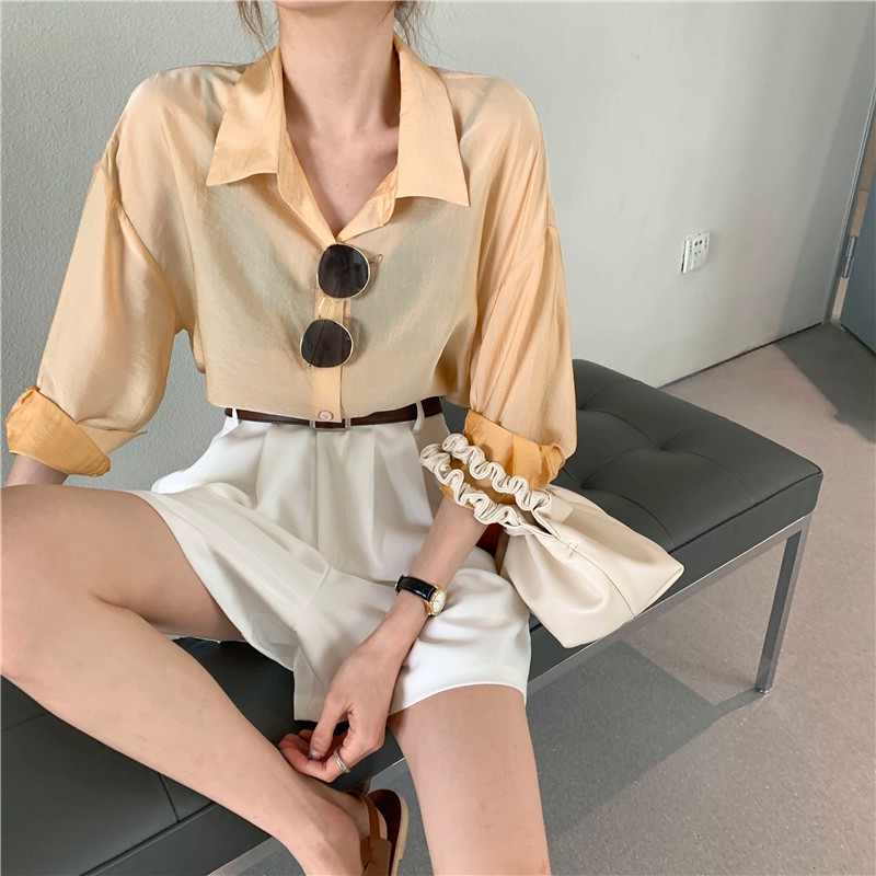 Áo somi lụa 3 màu + short vải 3 màu