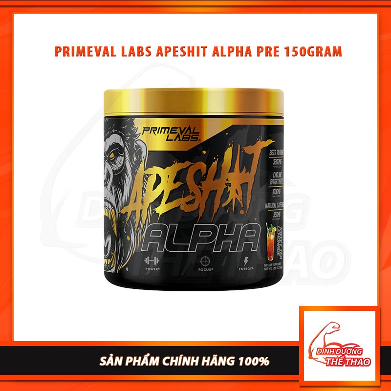 Primeval Labs Apeshit Alpha Pre Giúp Tập Trung Tinh Thần, Tỉnh Táo, Tăng Sức Mạnh (150 Gram)