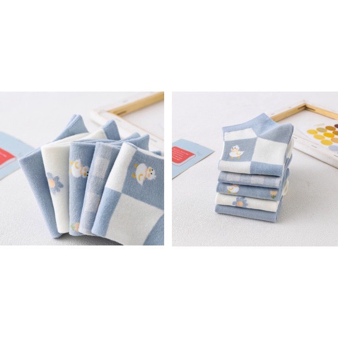 Vớ Tất Cổ Ngắn Vịt Xanh Dễ Thương Cotton Khánh Khuẩn Dành Cho Cả Nam Và Nữ 35-40 MRSOCKS VN066