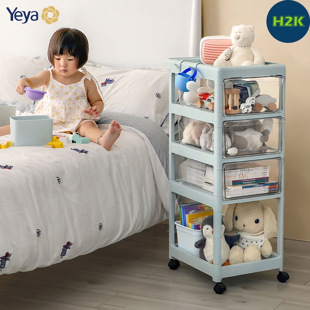 Kệ Đựng Đồ Sơ Sinh Đa Năng Yeya Dành Cho Bé Kết Hợp Hộp Đựng Bình Sữa Cỡ Lớn Có Bánh Xe Đẩy Tiện Lợi