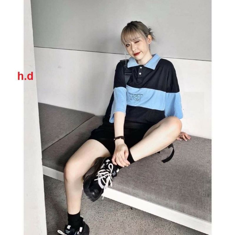 Bộ Set Áo Zaplang phối TCR mix áo polo cổ trụ+ thun Unisex Cotton chuẩn ảnh Đồ Đôi - Sét nam nữ Đẹp HotTrend