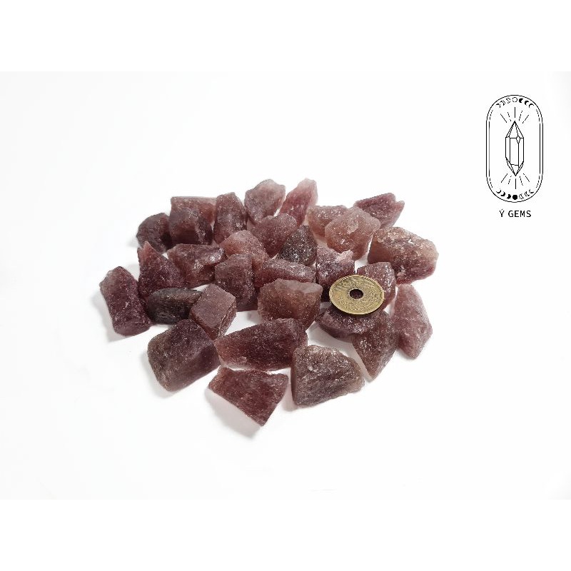 Strawberry quartz thô tự nhiên có 2 kích cỡ dùng cho bói bài Tarot, Reiki, Handmade, phong thủy...