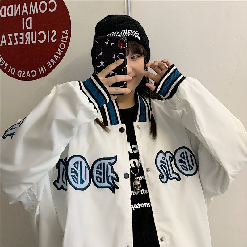 , áo khoác bomber dù HÌNH THÊU ulzzang nam nữ unisex form Rộng AK03