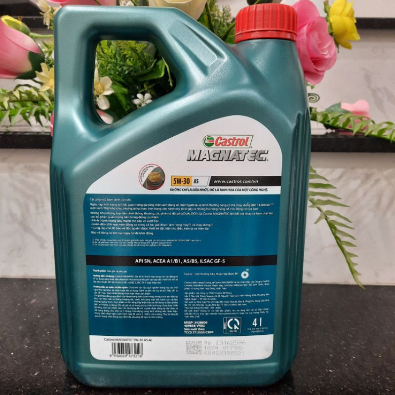 Hàng chính hãng] Dầu nhớt động cơ Castrol 5W30 tổng hợp toàn phần 5W30 - Castrol Magnatec