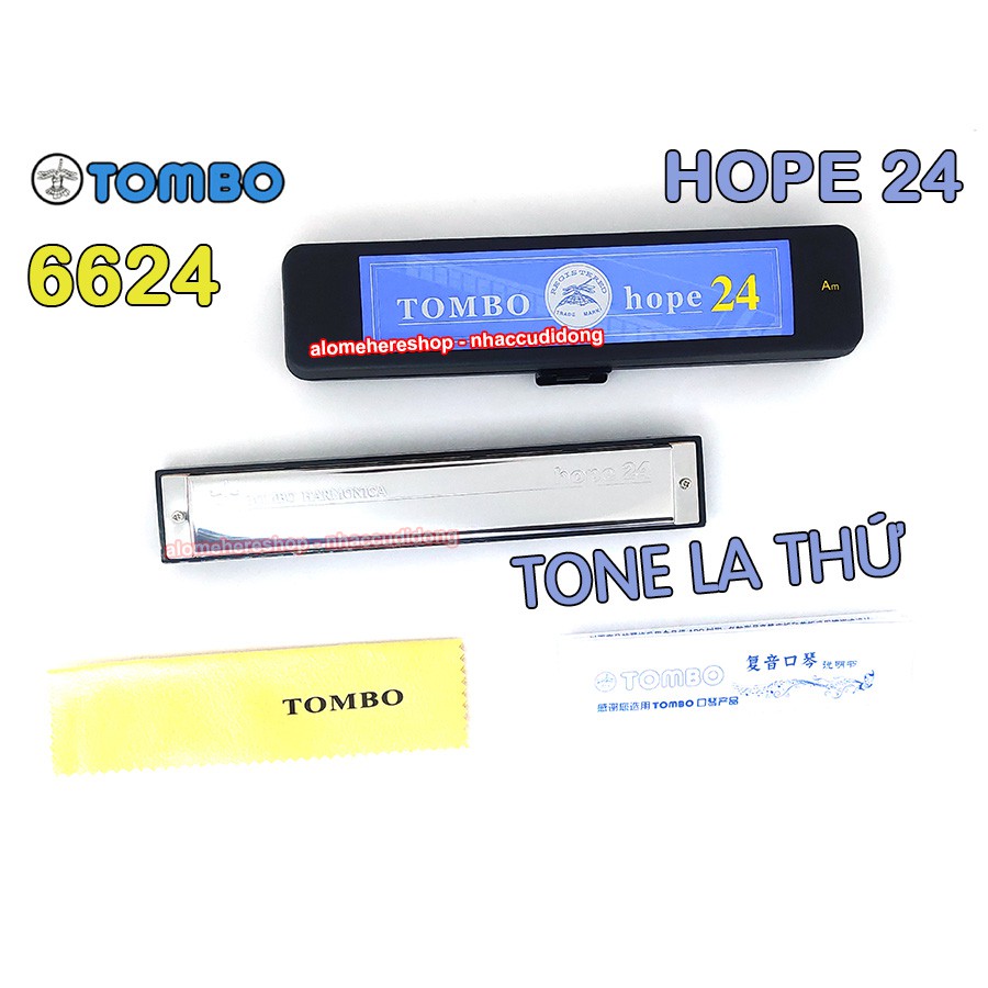 Kèn harmonica tremolo Tombo Hope 24 6624 Key Am Tone La Thứ Có Clip Test Âm