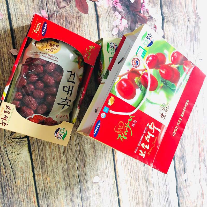 COMBO 2 HỘP TÁO ĐỎ SẤY KHÔ HÀN QUỐC JUJUBE DẠNG HỘP _1Kg [ RẤT TỐT CHO SỨC KHỎE VÀ LÀM QUÀ BIẾU]