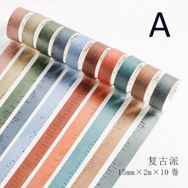 Bộ 10 cuộn băng keo màu cơ bản