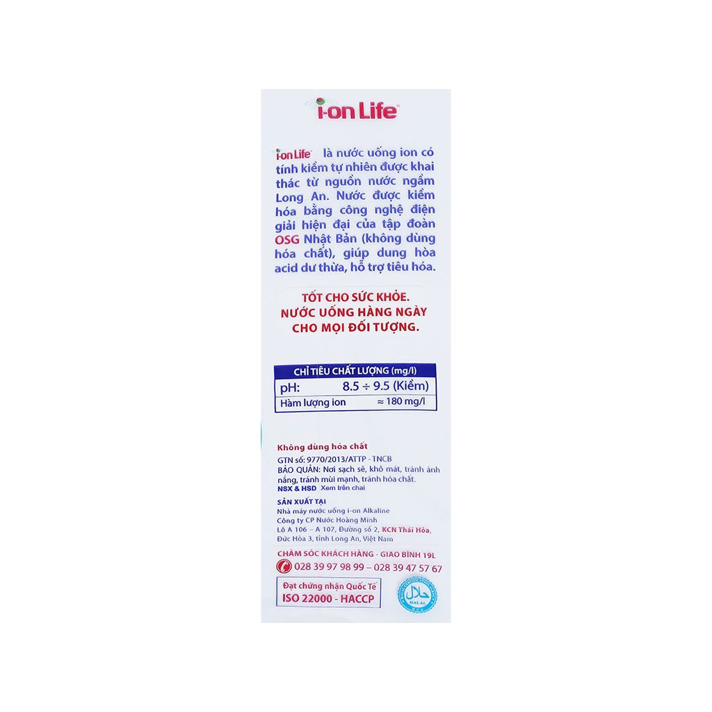 Thùng 12 chai nước i-on Kiềm Alkaline I-on Life 1.25L - ion life khỏe ruột mát da