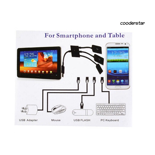 Cáp chuyển đổi 3 trong 1 Micro USB HUB OTG sang USB 2.0 cho Samsung