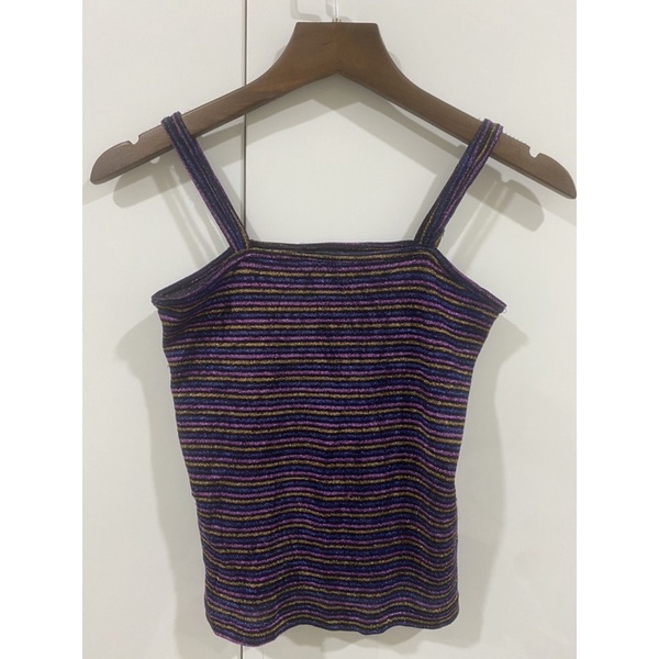 Croptop 2 dây kim tuyến y2k - secondhand