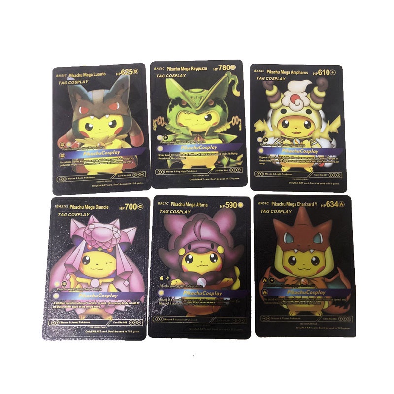 Bộ Thẻ Bài Pokemon Màu Vàng/Bạc/Đen Cho Trẻ Em