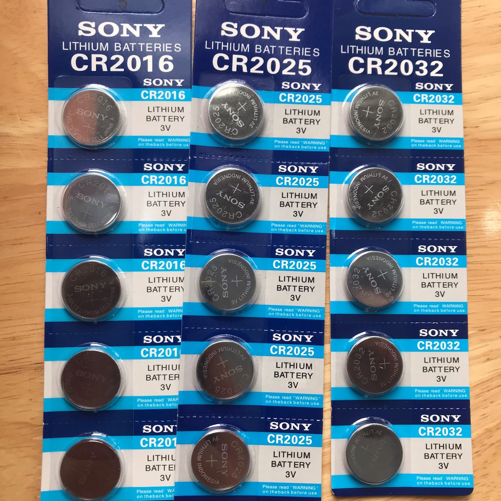 2 viên Pin cúc Sony 3V CR2032, CR2025, CR2016, CR1632, CR1620 , CR1616, CR1220 - made in Japan