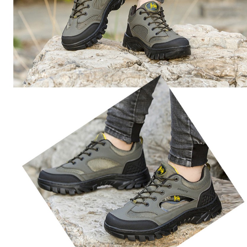 Giày thể thao nam leo núi màu xám đen phong cách trẻ trung năng động(S)