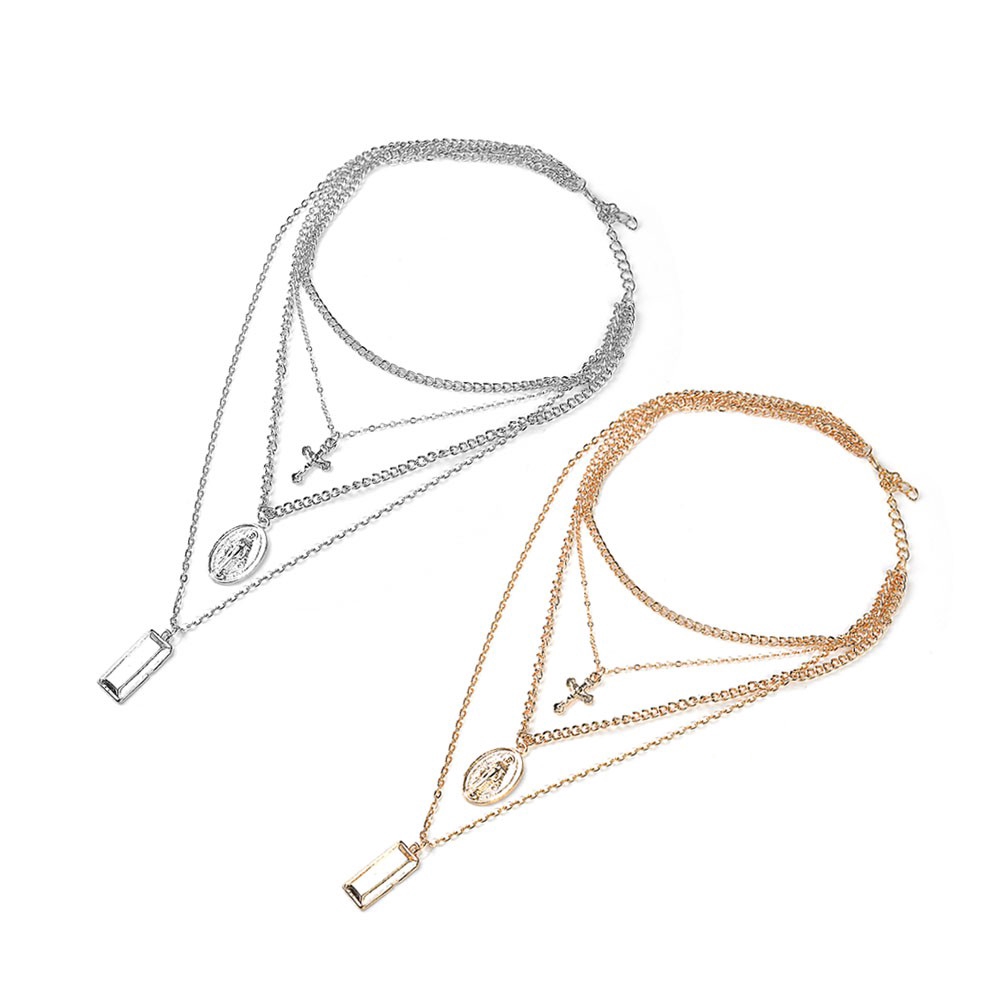 Dây Chuyền Lớp Mặt Hình Thánh Giá Phong Cách Boho