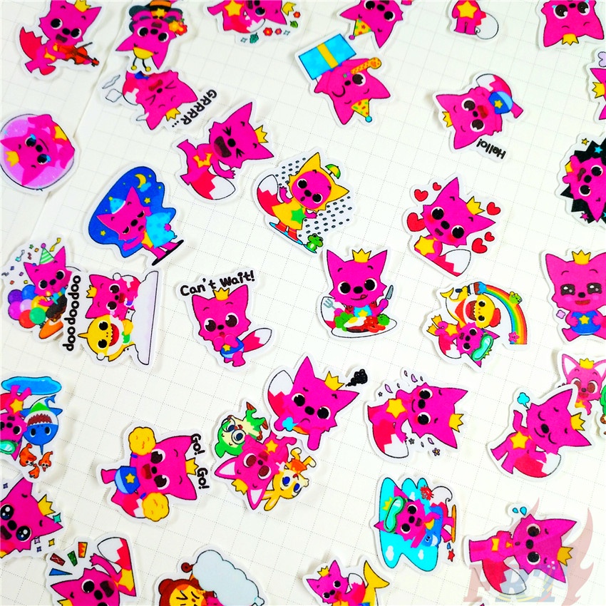 ★★★ Sticker Dán Trang Trí Nhật Ký Mini Pinkfong Q-1 ★★★ 60 Miếng Dán Trang Trí Album Thời Trang (Size: 2~3cm)