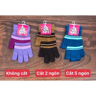 Bao tay len nữ loại 1 nhiều màu sọc ngang không cắt ngón cắt 2 ngón cắt 5 ngón găng tay giữ ấm hút mồ hôi bảo vệ da tay