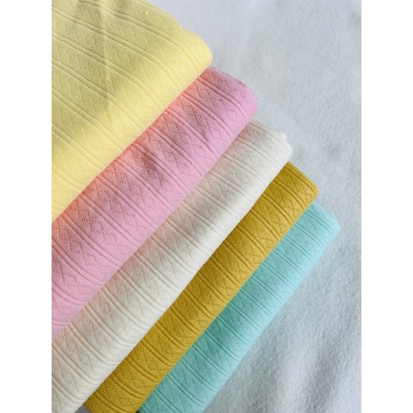 Vải thun cotton trần 2 lớp màu pastel