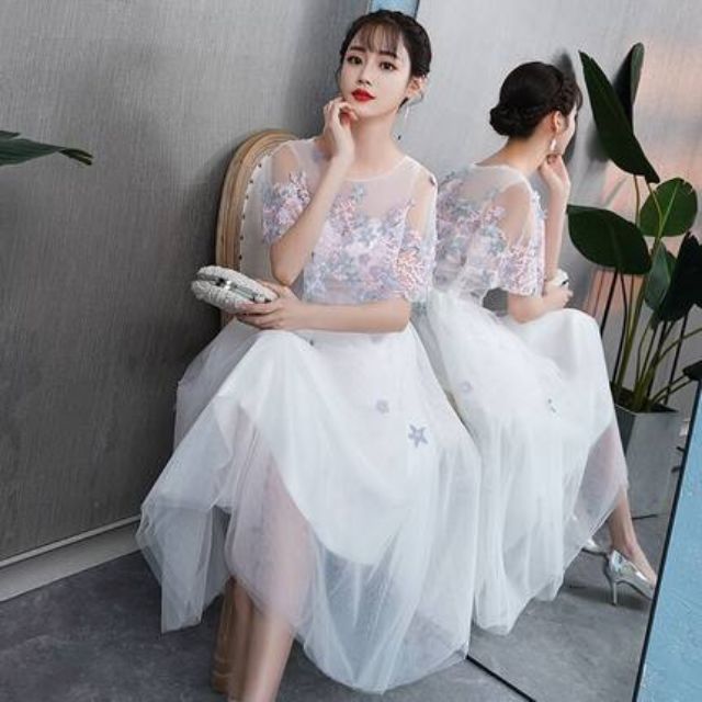 Đầm ren hoa dự tiệc - phù dâu thanh lịch RHTL230