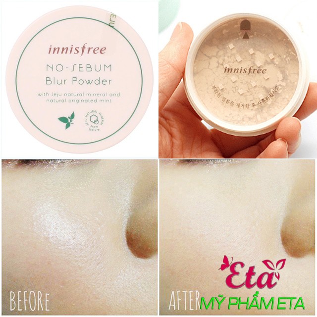 Phấn bột Innisfree No Sebum PORE BLUR Powder kiềm dầu trắng hồng tự nhiên [New 2019] | BigBuy360 - bigbuy360.vn