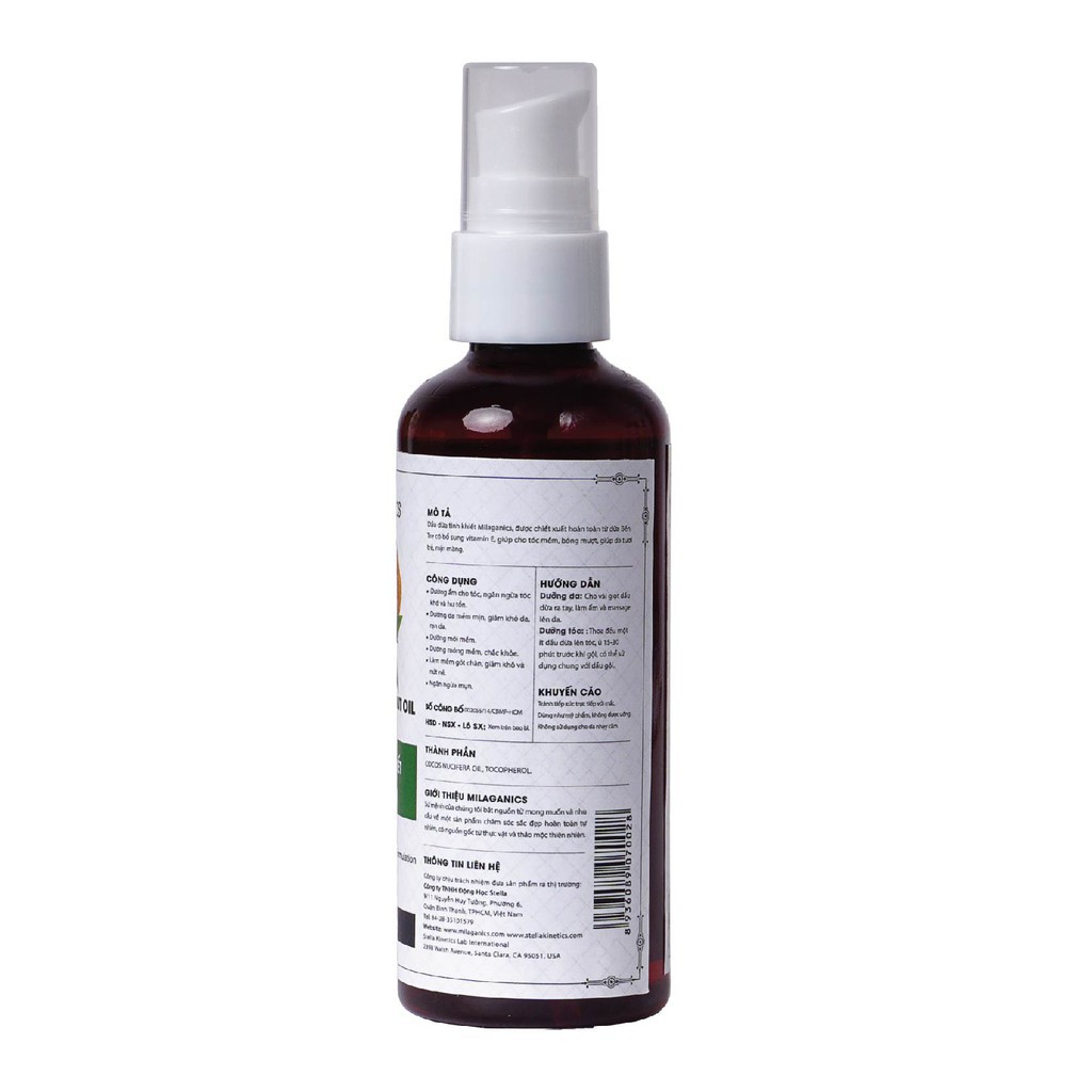 Dầu Dừa Tinh Khiết Vitamin E Mocotics Dưỡng Da - Tóc - Môi 100ml