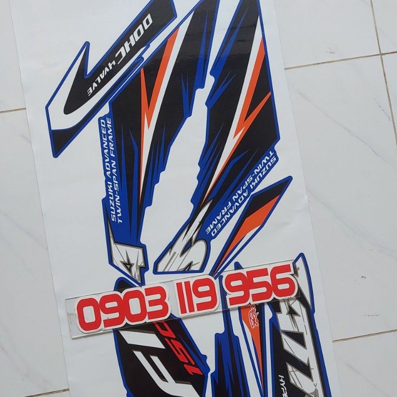 Tem rời satria xanh đen